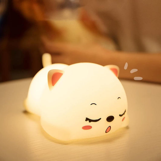 Soft Silicone Baby Adorable Cat Night Light