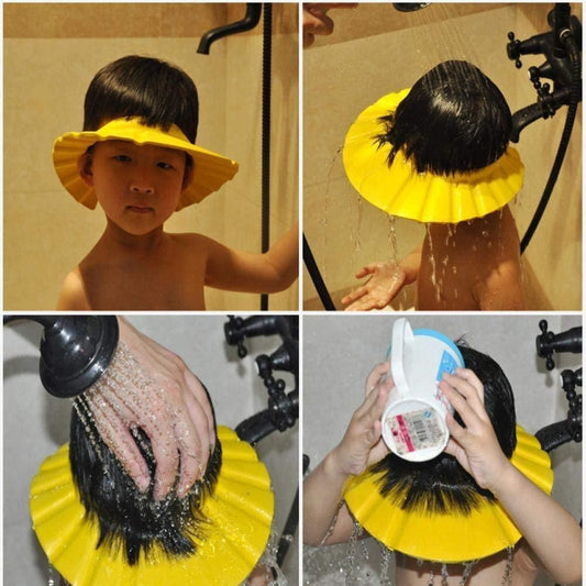 Baby Shower Bathing Cap Adjustable, Soft & Safe for Bath Time & Haircuts (Pack of 2)
