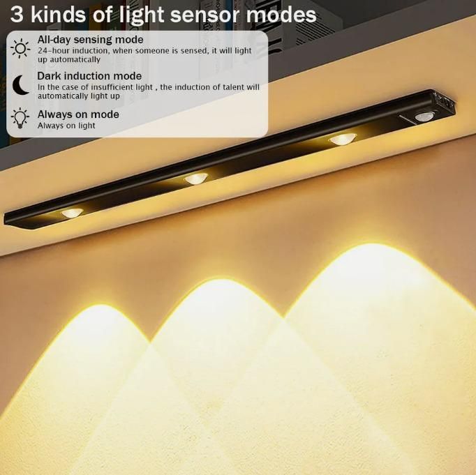 Smart Motion Sensor Light  LED Automatic Light for Closet & Cabinet USB Rechargeable Stick-On for Closet