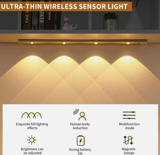 Smart Motion Sensor Light  LED Automatic Light for Closet & Cabinet USB Rechargeable Stick-On for Closet