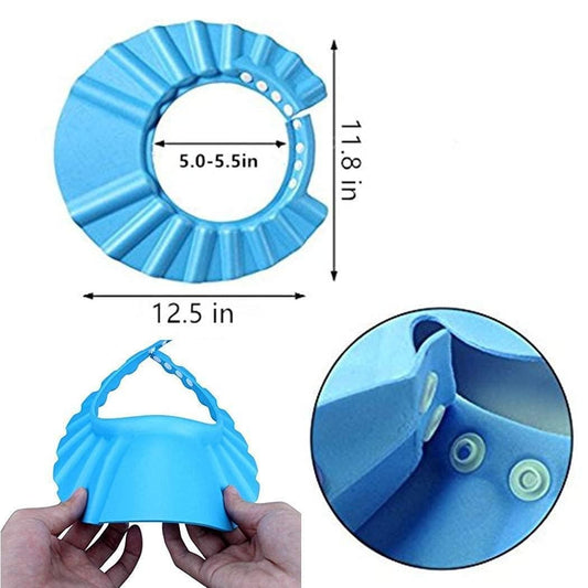 Baby Shower Bathing Cap Adjustable, Soft & Safe for Bath Time & Haircuts (Pack of 2)