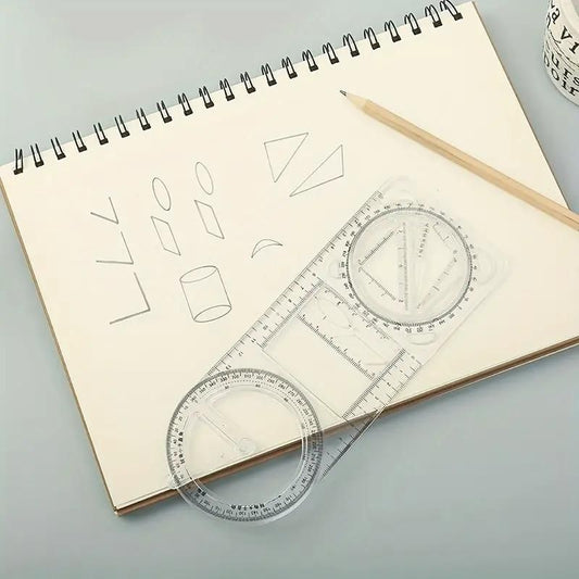 Multifunctional Geometry Ruler Set - Precise Drawing Tool for Students, Architects & Designers