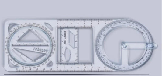 Multifunctional Geometry Ruler Set - Precise Drawing Tool for Students, Architects & Designers