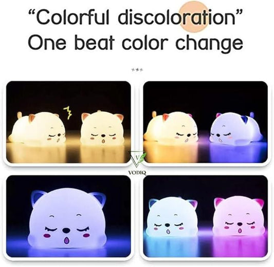 Soft Silicone Baby Adorable Cat Night Light
