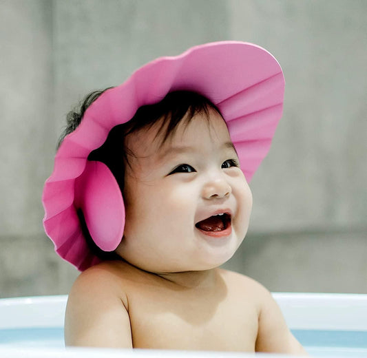 Baby Shower Bathing Cap Adjustable, Soft & Safe for Bath Time & Haircuts (Pack of 2)