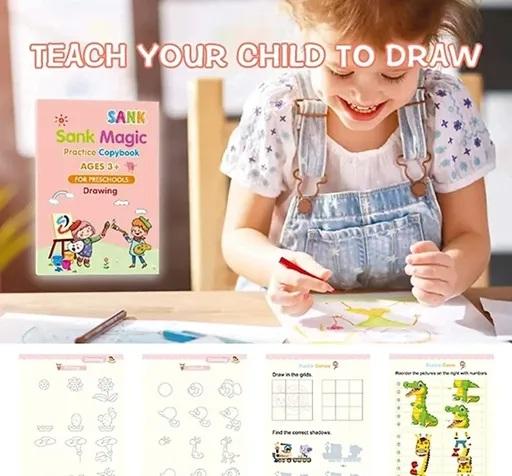 Preschool Learning Book with Magic Pen I Handwriting Practice & Fun Activities I Reusable Magic Workbook for Kids