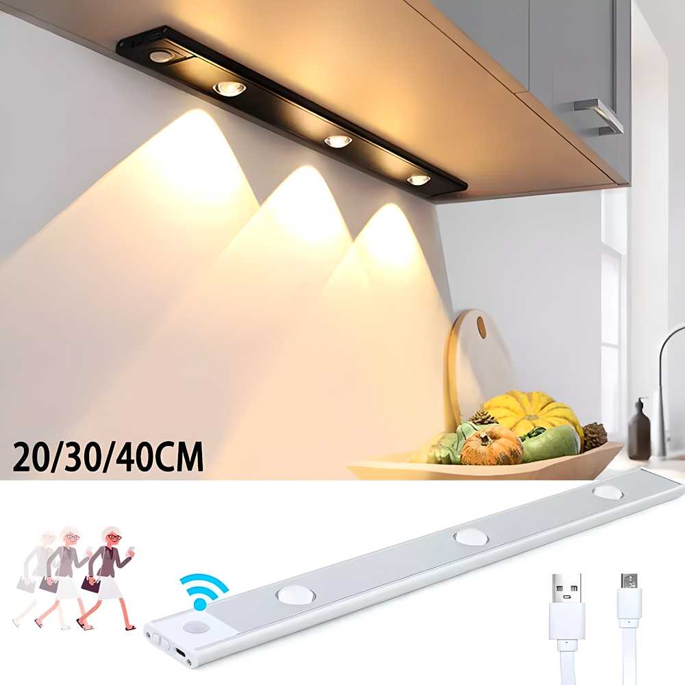 Smart Motion Sensor Light  LED Automatic Light for Closet & Cabinet USB Rechargeable Stick-On for Closet