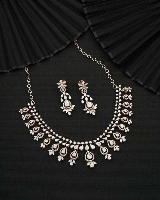 Rose Gold Angel Wings Pendant Necklace